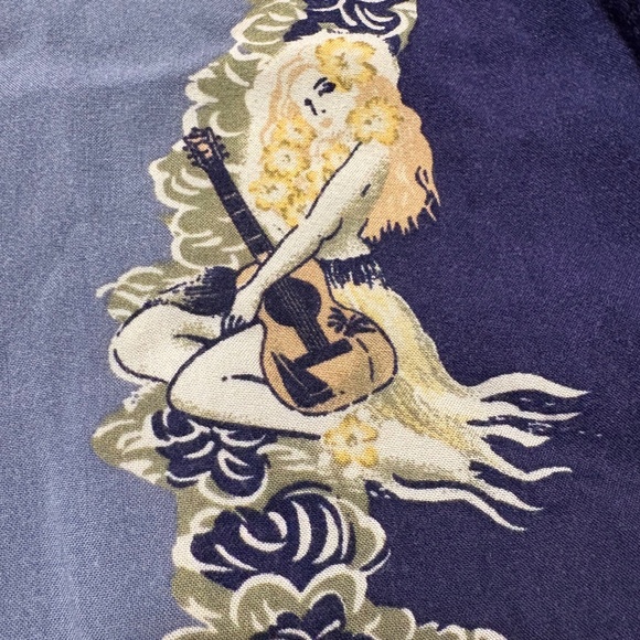Vintage Ron Chereskin aloha shirt with hula girl - size small - Picture 4 of 6